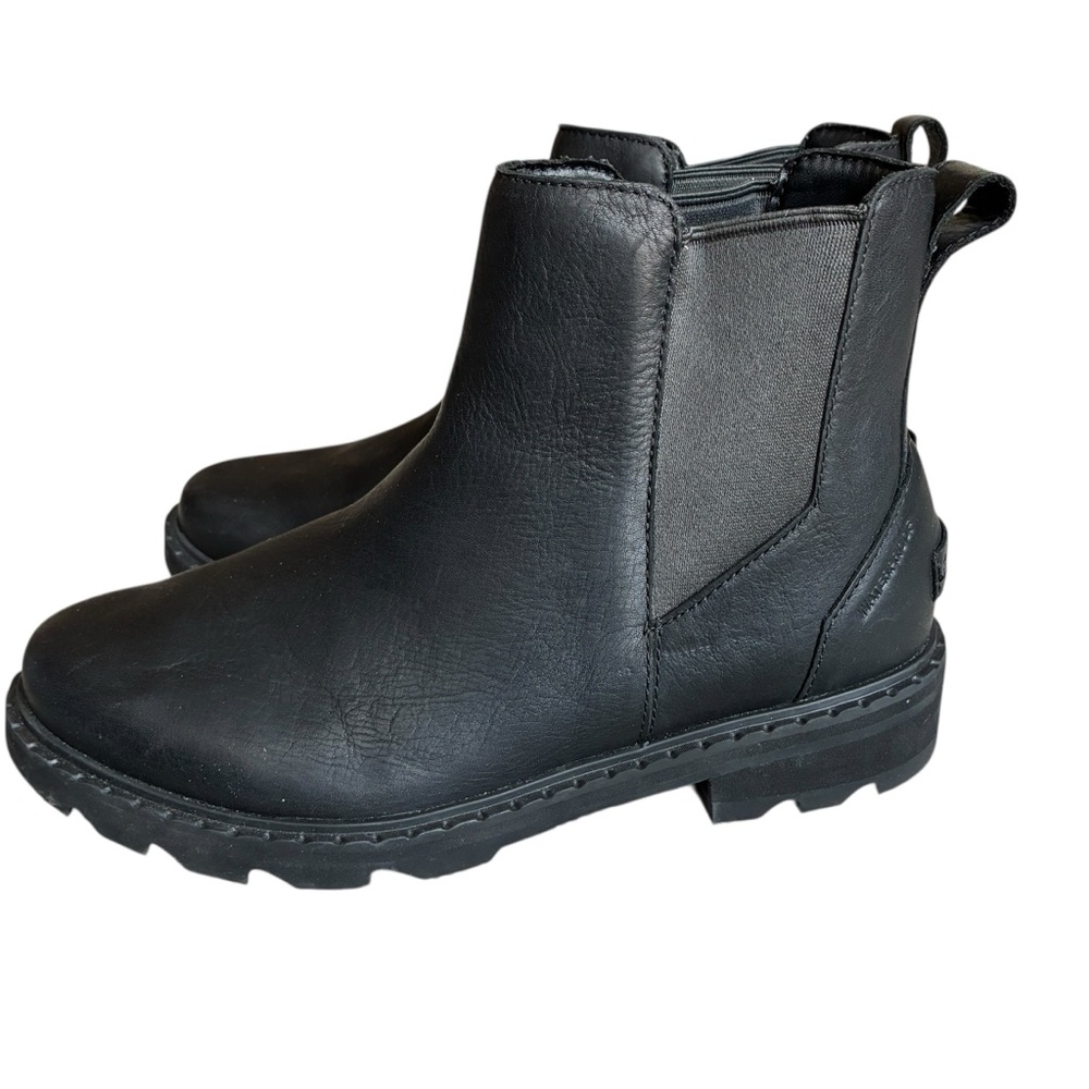 Sorel Waterproof Black Chelsea Boots Lug Sole Leather Size 9.5 - Picture 6 of 16